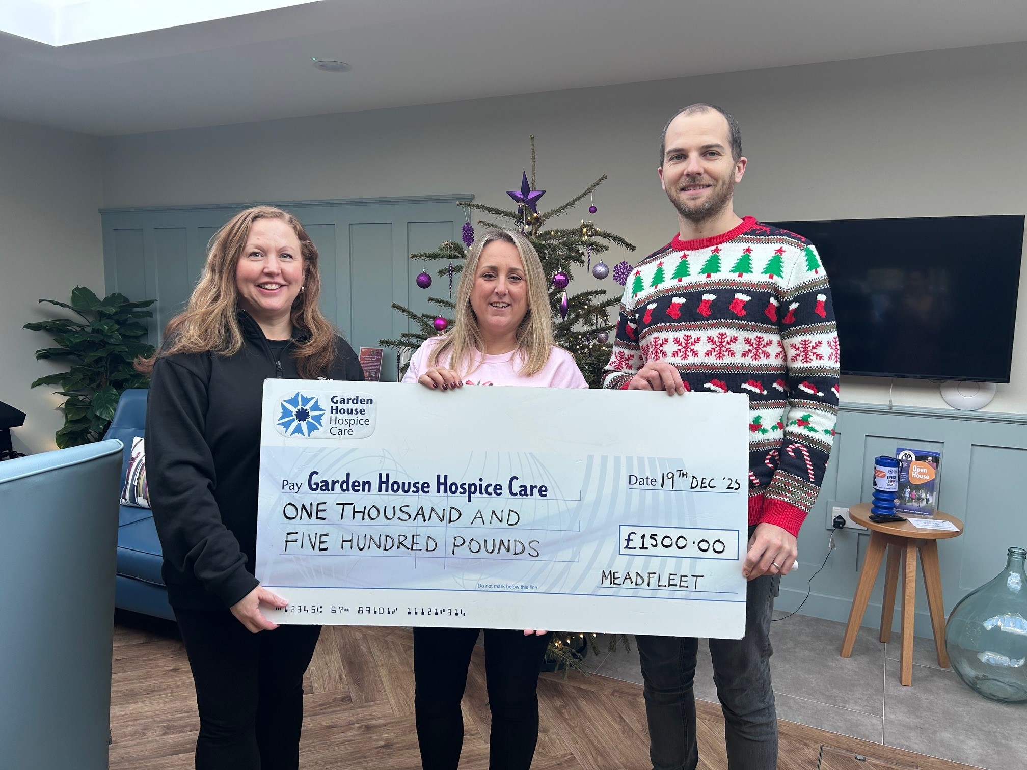 Meadfleet charity cheque presentation